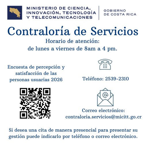 Encuesta de percepción y satisfacción de las personas usuarias por servicios recibidos en el MICITT- 2026