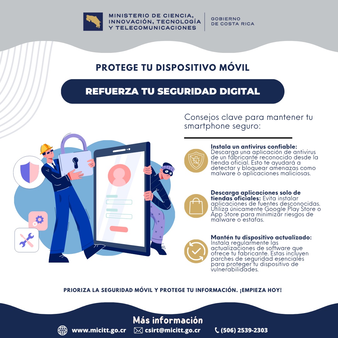 Protege tu dispositivo móvil, refuerza tu seguridad digital