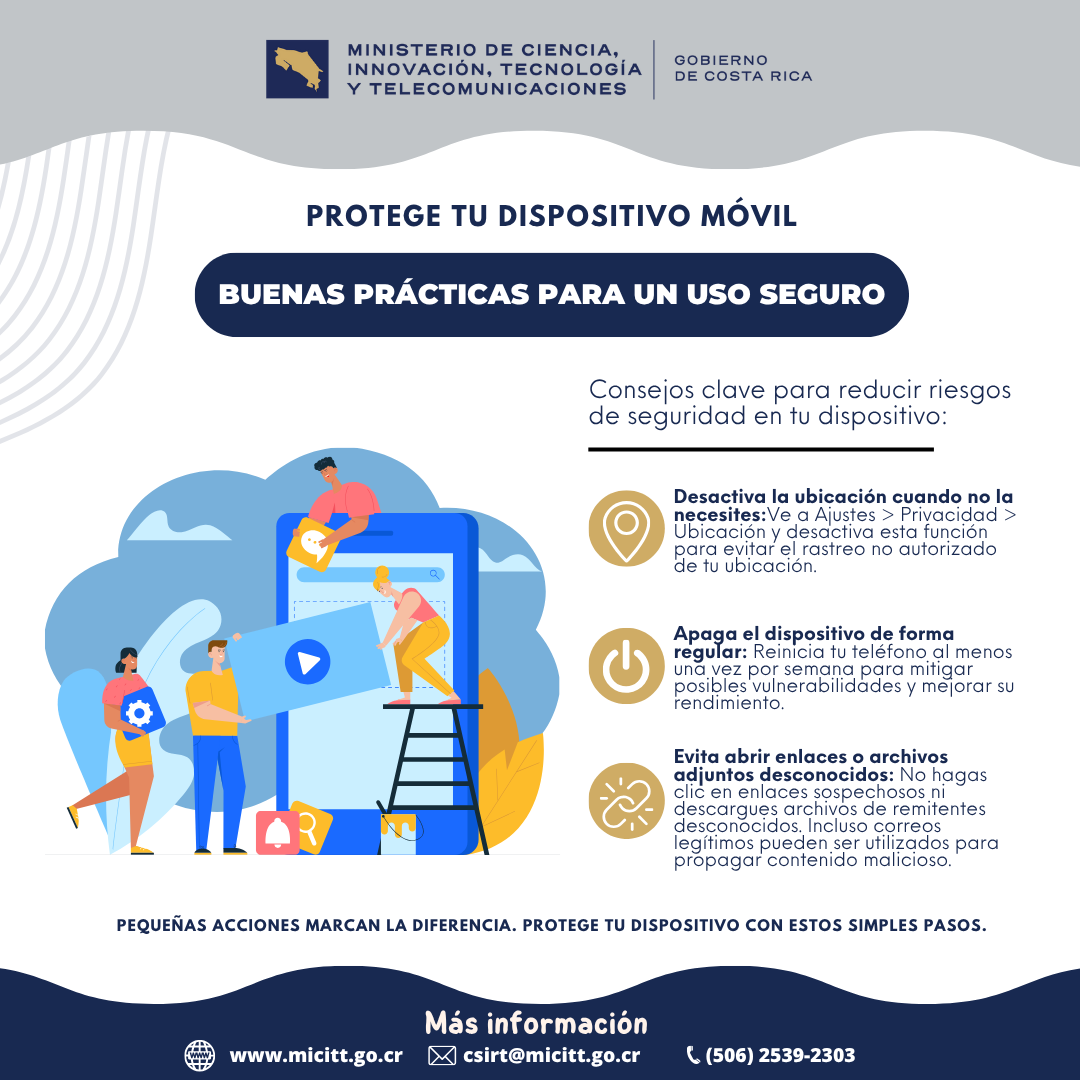 Protege tu dispositivo móvil, buenas prácticas para un uso seguro