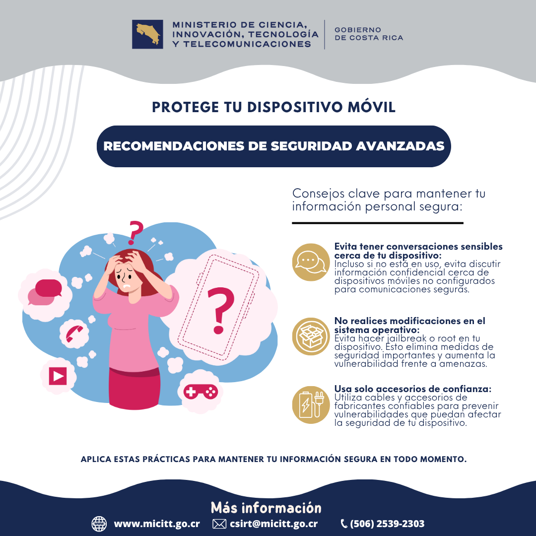 Protege tu dispositivo móvil, recomendaciones de seguridad avanzadas
