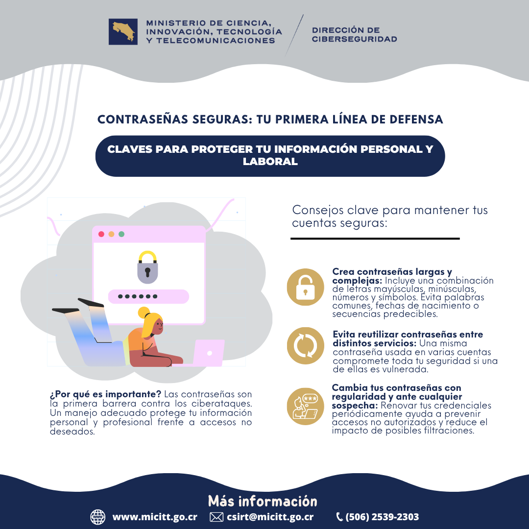 Contraseñas seguras: Tu primera línea de defensa, claves para proteger tu información personal y laboral