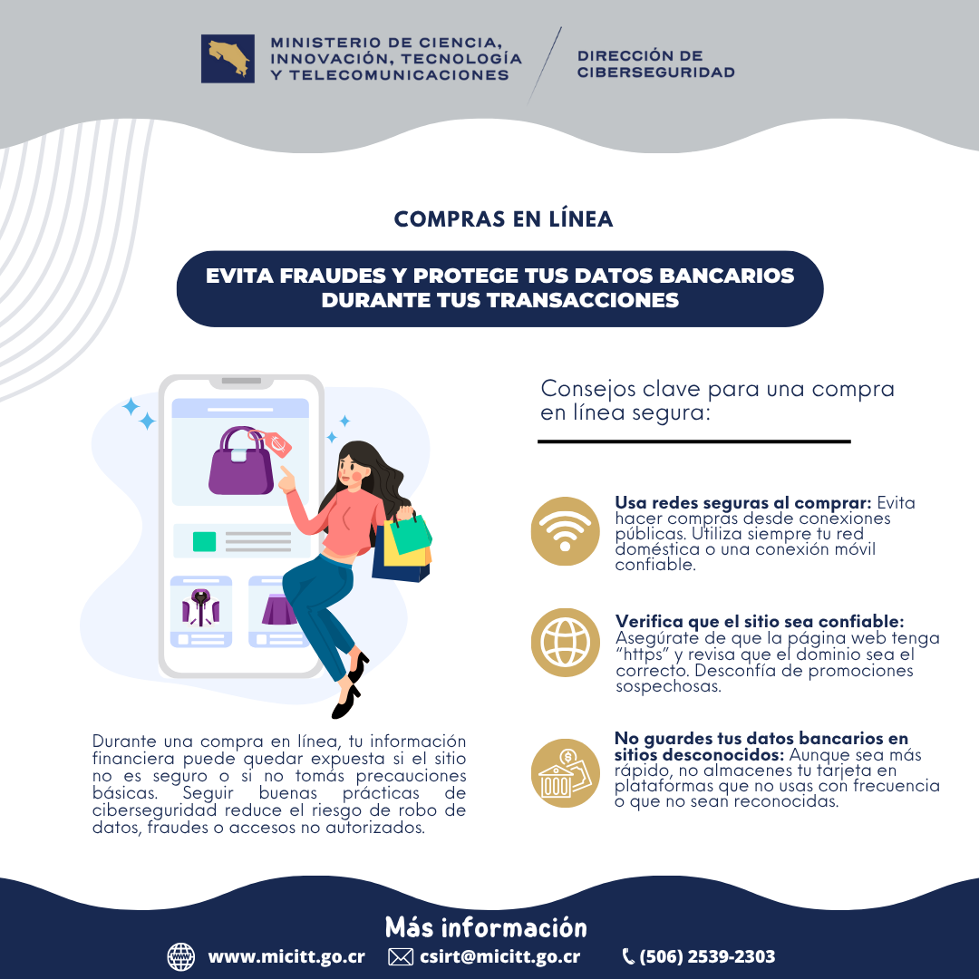 Compras en línea, Evita fraudes y protege tus datos bancarios durante tus transacciones