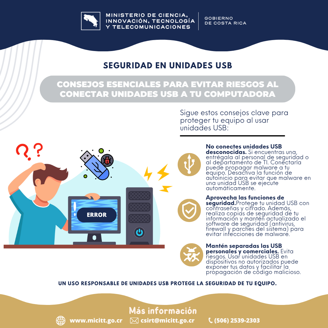 Consejos esenciales para evitar riesgos al conectar unidades USB a tu computadora