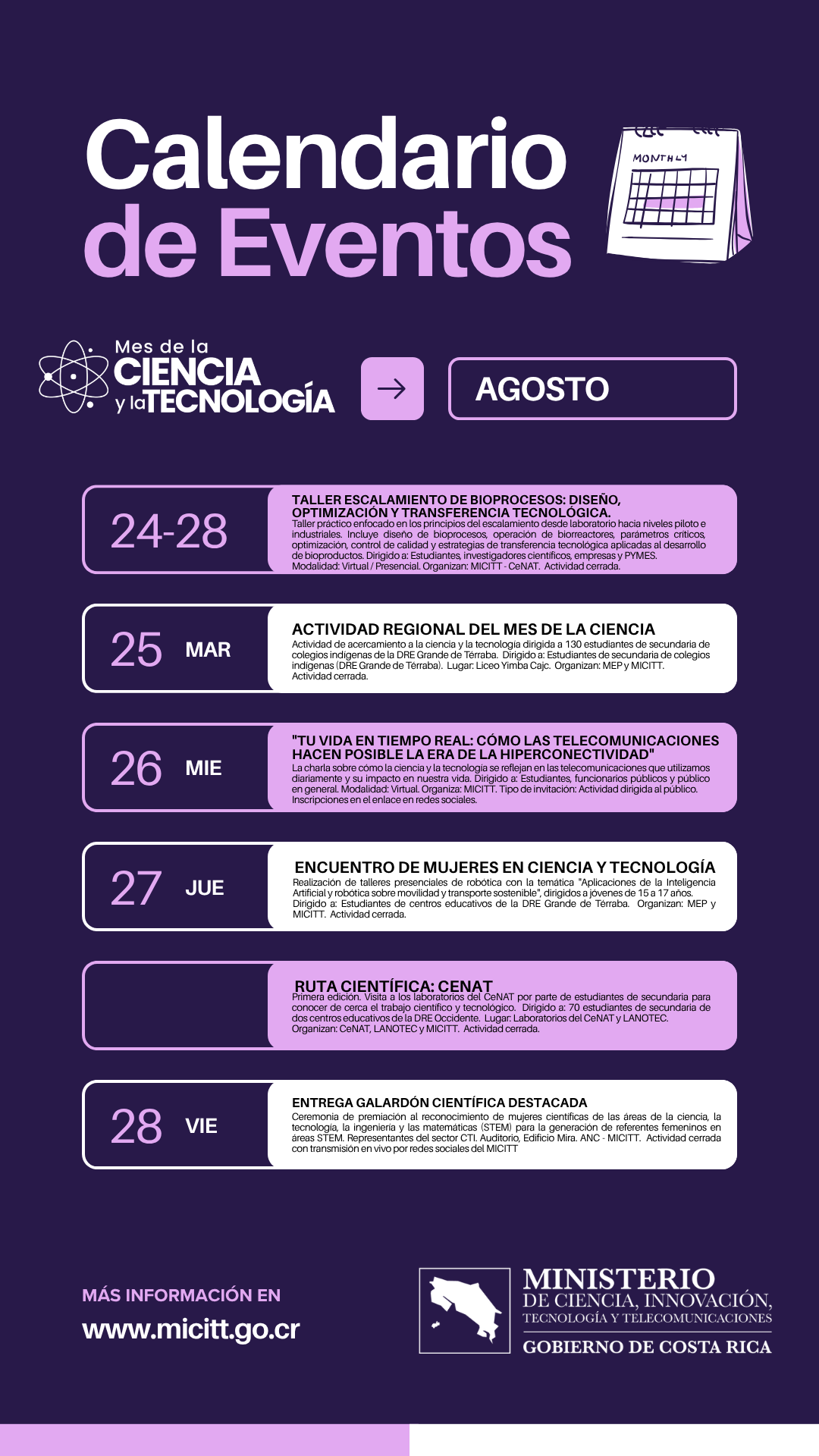 afiche 4 eventos